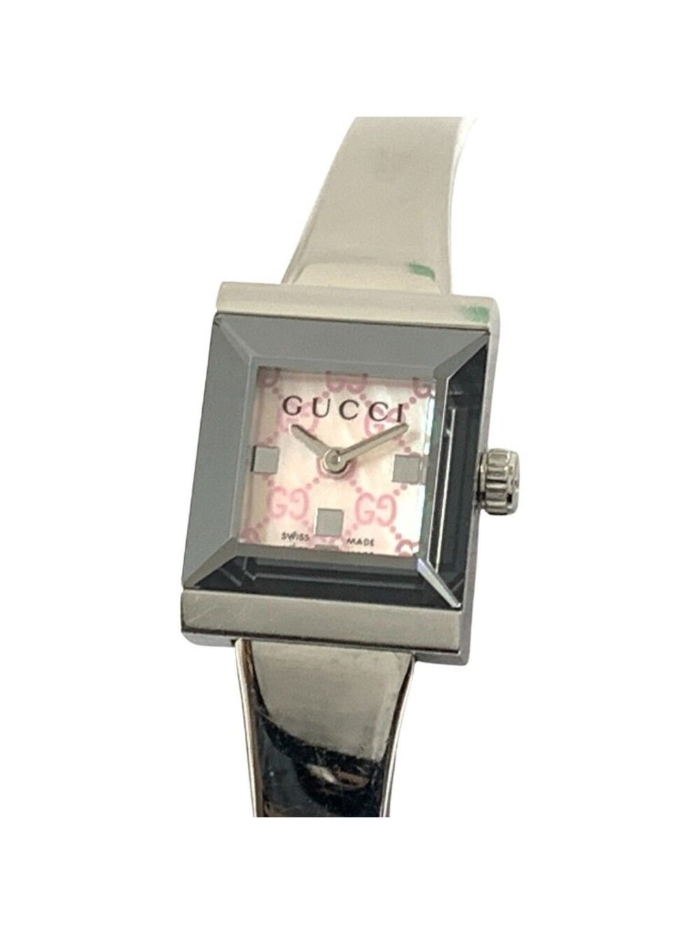 Gucci 128.5 Friends Bangle Watch Silver Pink - Picture 1 of 9
